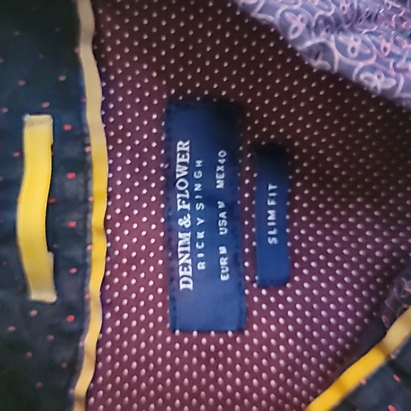 Denim & Flower slim fit collared shirt 100% cotton - Picture 3 of 5